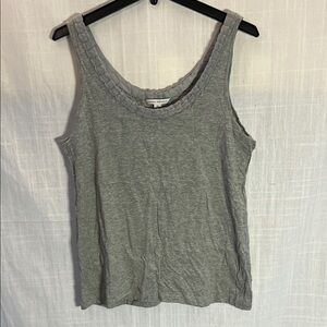 Banana Republic Heather Gray Tank Top with Silk Trim Detailing